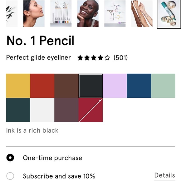 NWT Glossier No. 1 Pencil for Precision Black Eyeliner in Ink (black) 0.04 oz - Picture 5 of 8